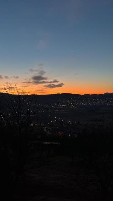 Orange sunset over the hills